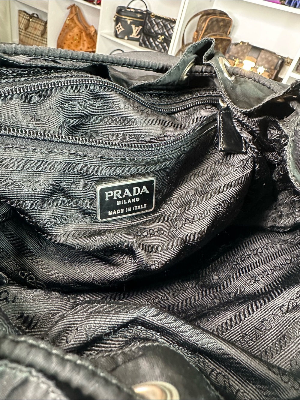 Prada Black Nylon Flap Backpack with Front Pockets - Picture 10 of 12